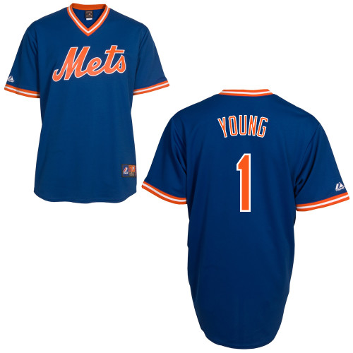 Chris Young #1 MLB Jersey-New York Mets Men's Authentic Alternate Cooperstown Blue Baseball Jersey